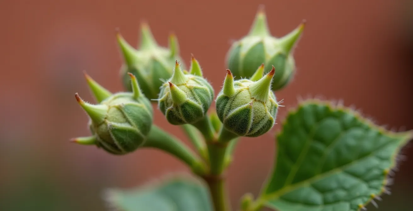 Identificación visual de yemas de flor versus yemas de hoja en madera vieja